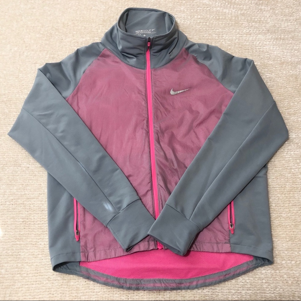 Nike Golf wind breaker pink and grey women’s Sz S